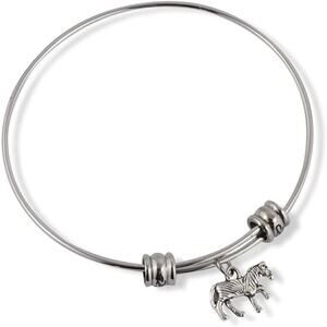 Zebra Charm Bangle Bracelet